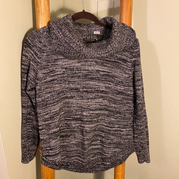 Cowl Neck Heathered Grey Sweater - Picture 1 of 2